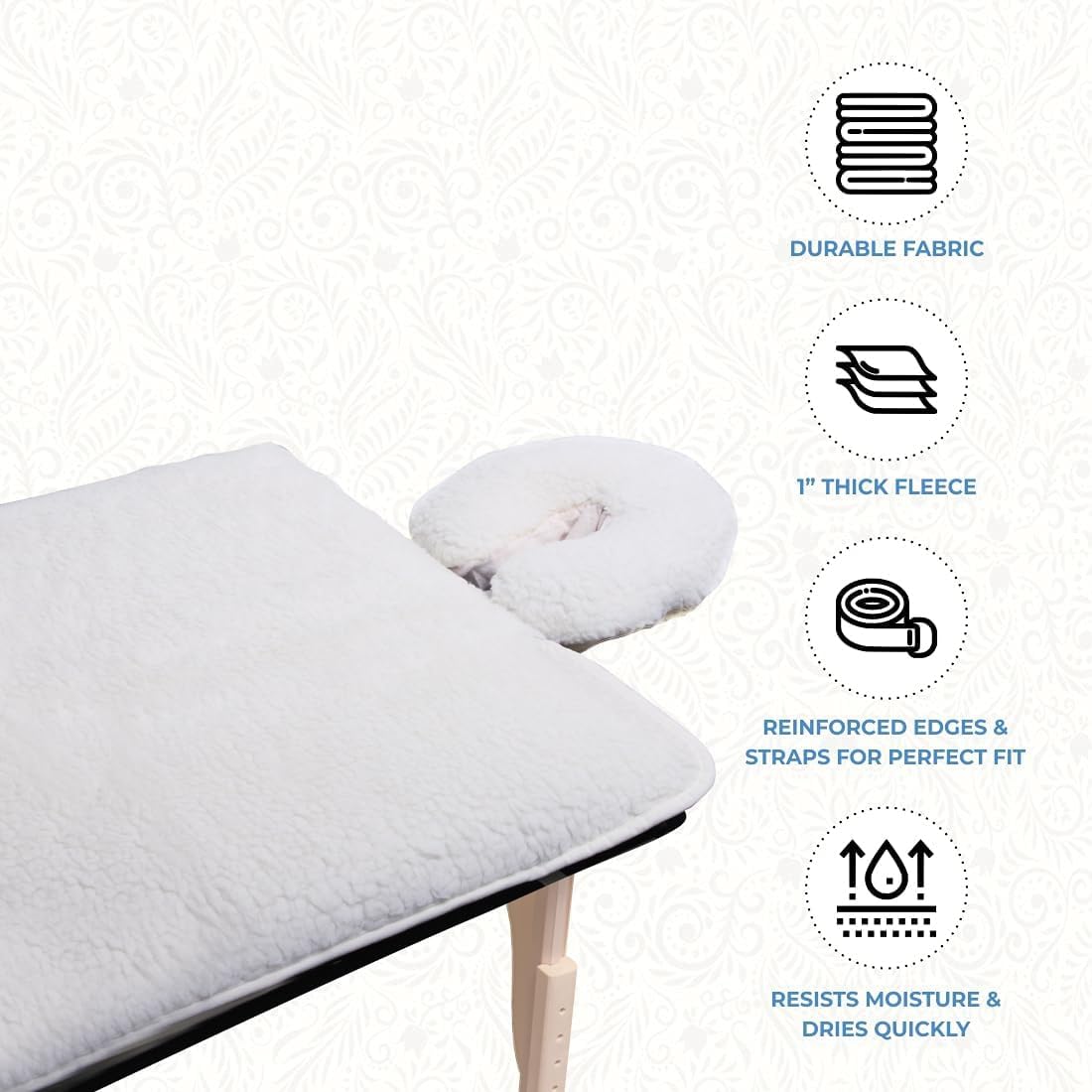 ForPro Fleece Massage Pad Set, 31Wx72L in, Hypoallergenic | for Massage Table Face Cradles, Face Rest Covers, Headrest Covers, Spa Cradle Covers, Salon & Spa Essentials
