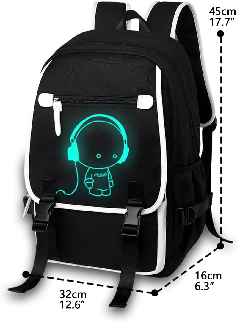 Asge Large Nylon Backpacks for Boys & Girls, Waterproof Satchel with Print, School Bags for 8-16 Years