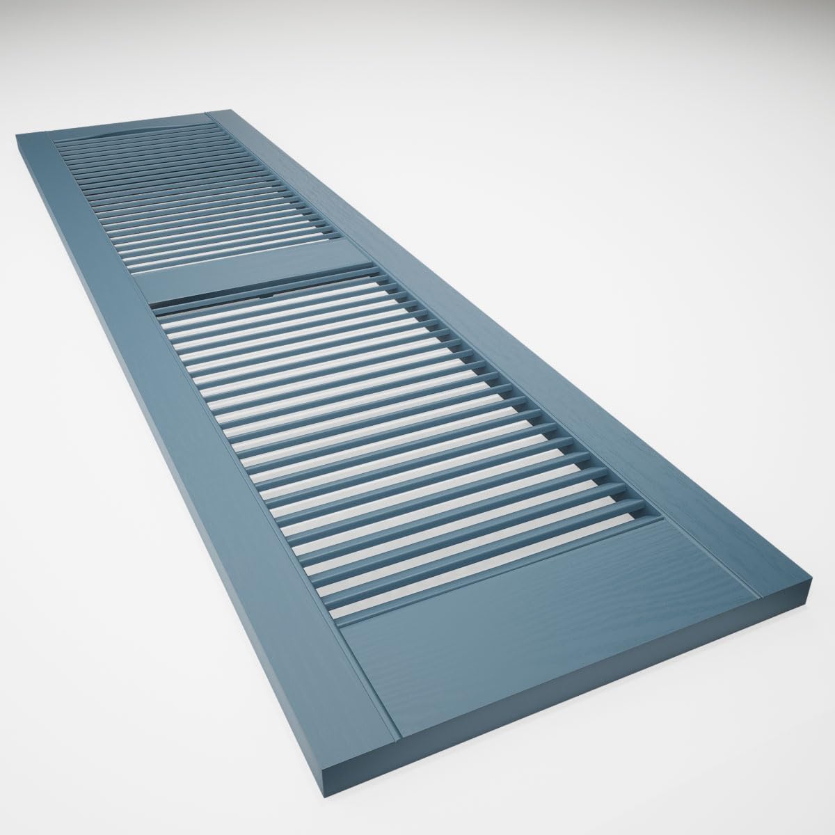 14 1/2"W x 60"H EverColor Open Louver Exterior Vinyl Shutters, w/Installation Shutter-Lok's & Matching Screws (Per Pair), Black
