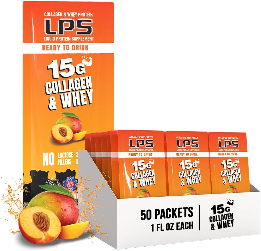 Nutritional Designs LPS Liquid Collagen & Whey Protein Supplement - Non-GMO Drink, Sugar-Free - Promotes Healthy Skin & Hair for Men & Women, Grape