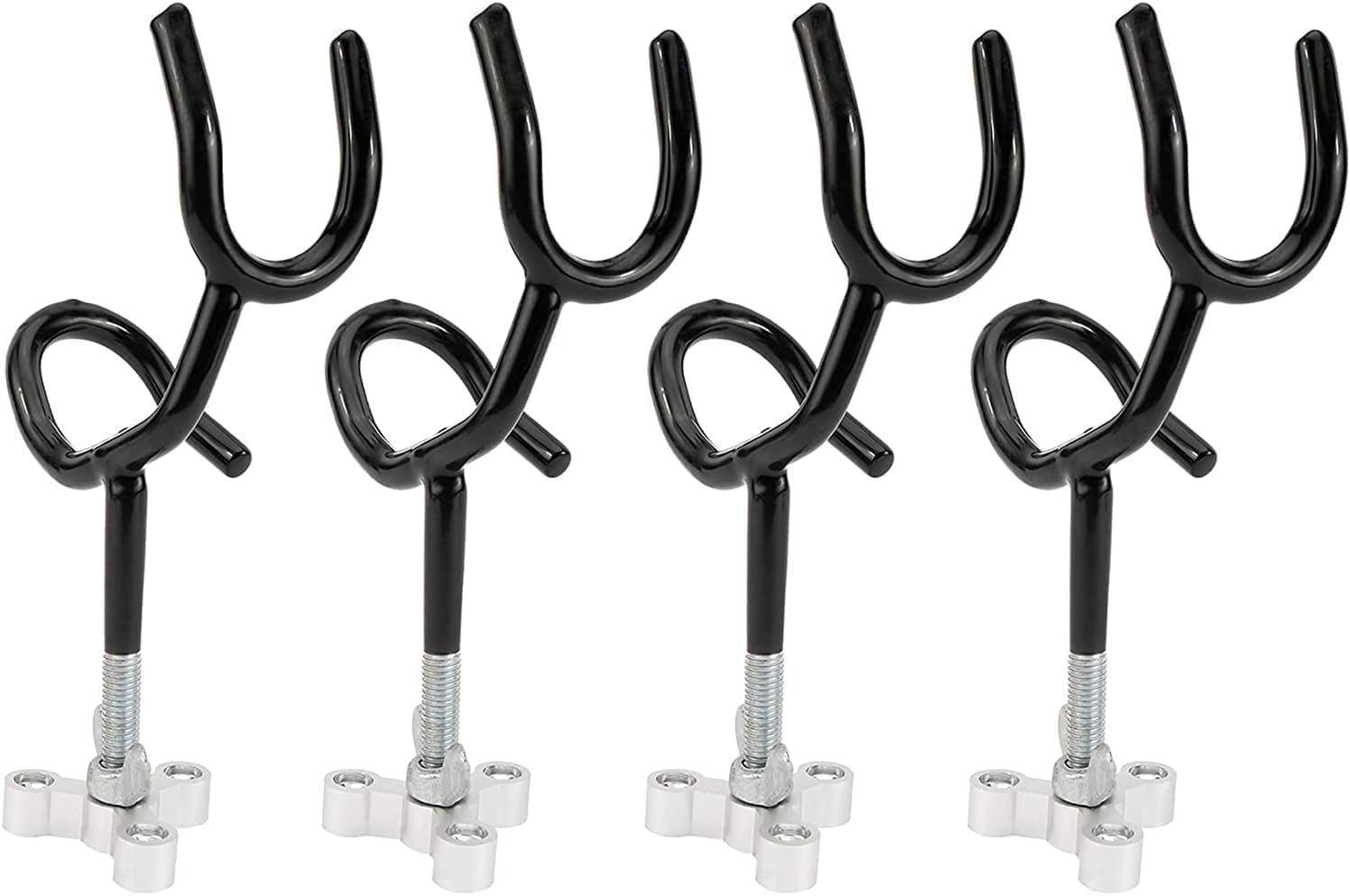 4PCS Sure Grip Steel 20 Degree Angle Rod Holder with Mounting Base Fishing Rod Holder for Boat, Ship, Yacht and More for Fishing Lovers