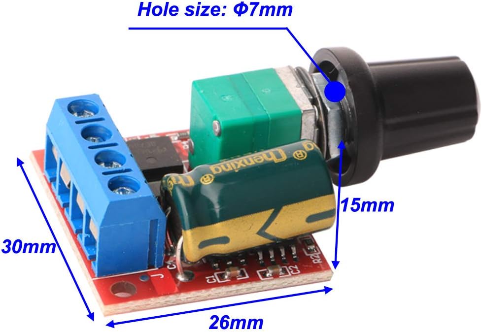 Gebildet 2pcs PWM Low Voltage Motor Speed Controller DC 1.8V 3V 5V 6V 12V 2A 1803BK 1803B Adjustable Driver Switch with Speed Control Knob