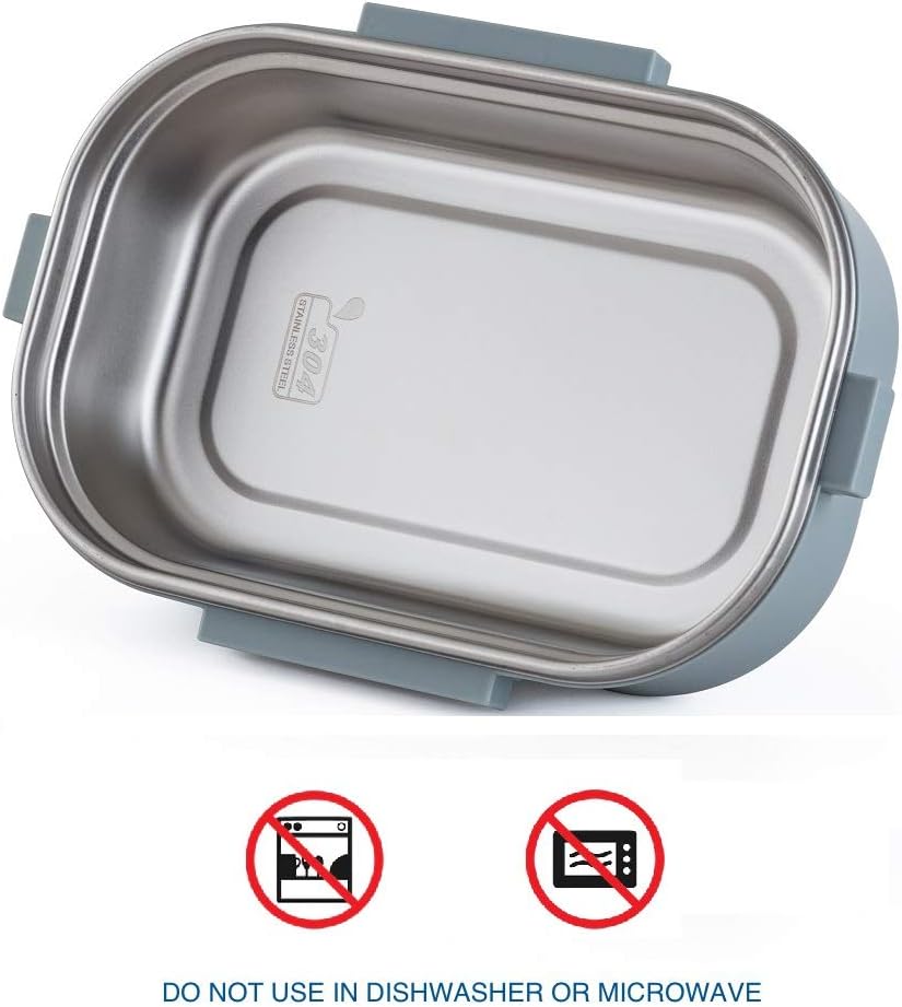 Lille Home Stainless Steel Lunch Box, 22oz Leakproof Bento Box for Adult