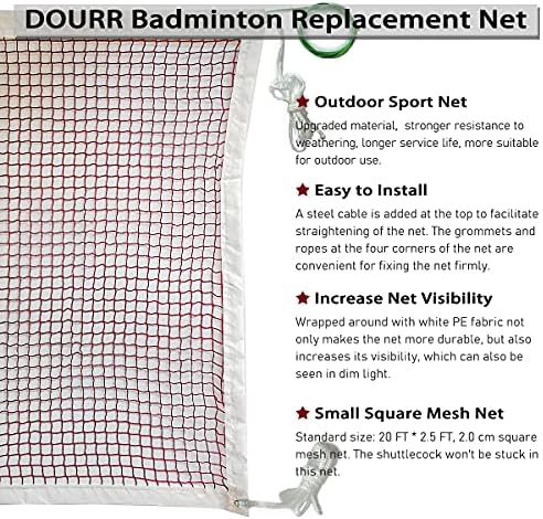 Badminton Tournament Net 20 FT x 2.5 FT