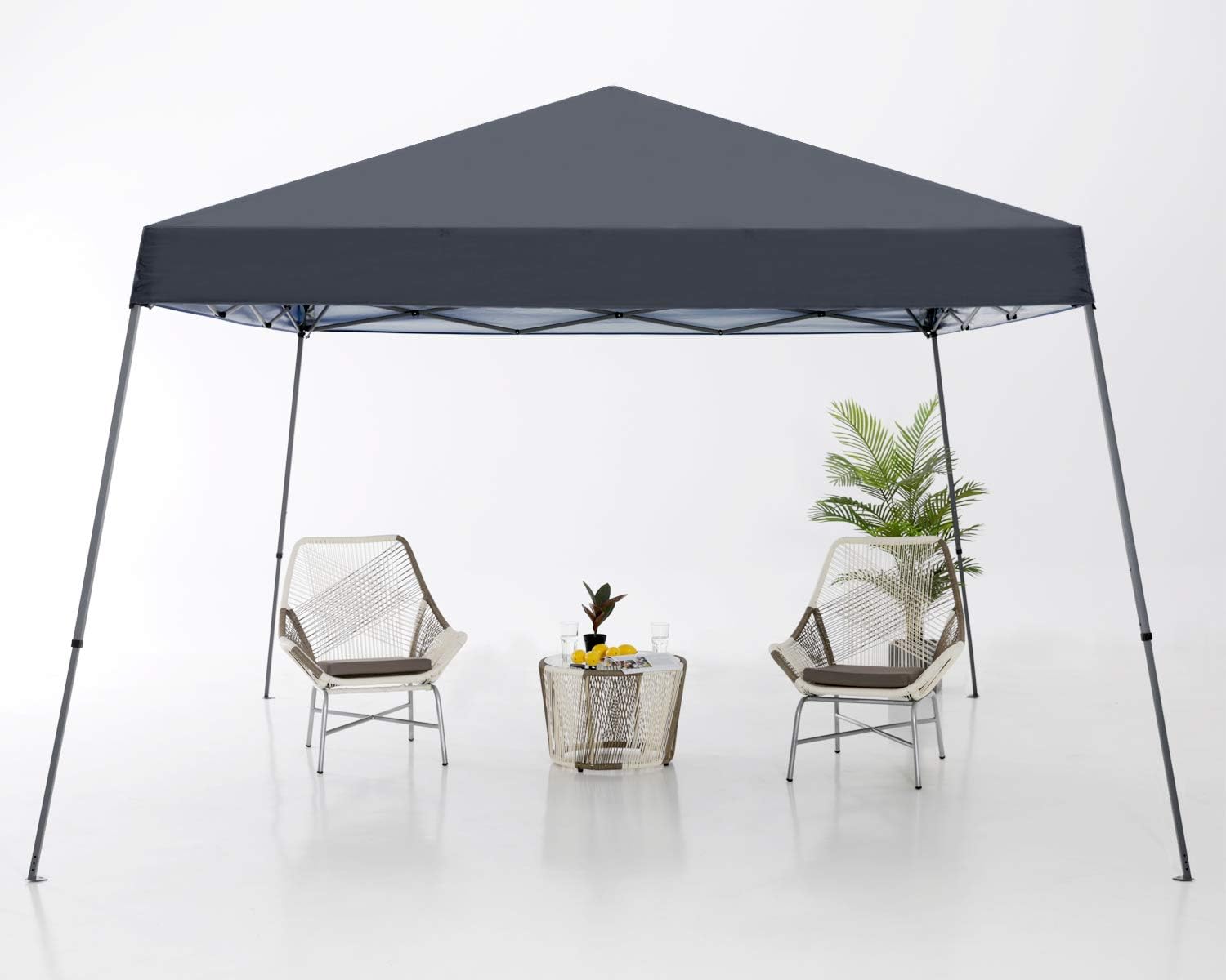 ABCCANOPY 11x11 Pop Up Canopy Tent, Stable Slant Leg Outdoor Shade, Black