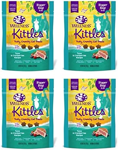 Wellness Kittles Cat Treat Value Pack - Tuna & Cranberries Flavor - 6 oz Each (4 Pack)