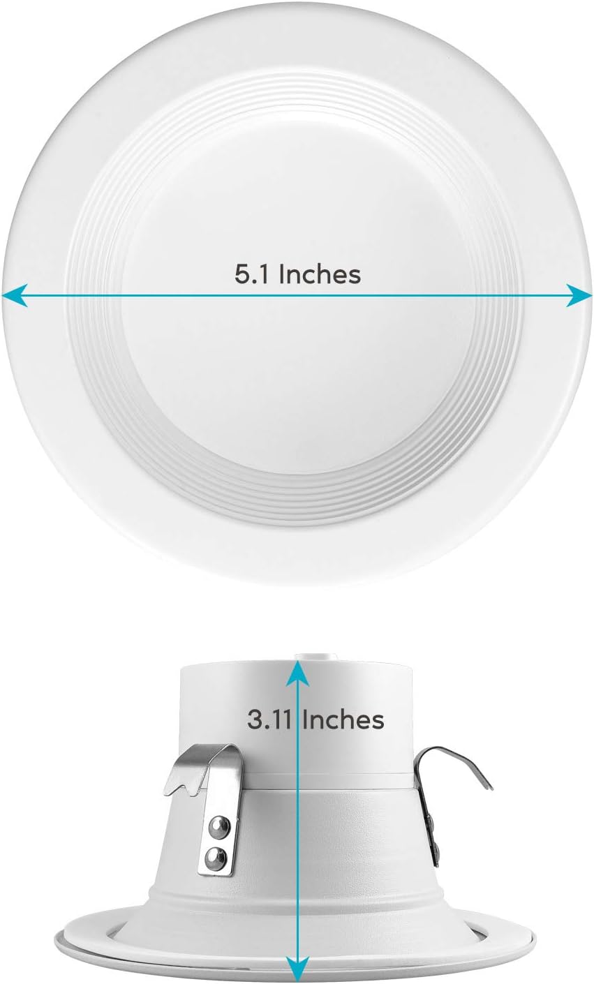 LUXRITE 4 Inch LED Recessed Can Lights, 10W=60W, CCT Color Selectable 2700K | 3000K | 3500K | 4000K | 5000K, Dimmable Retrofit Downlights, 750 Lumens