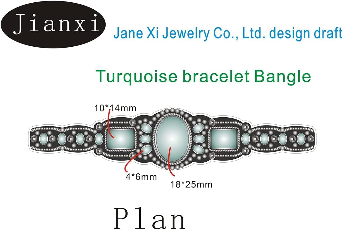 Women's Antique Rgentium Plated Base Heart Compressed Turquoise Bracelet Cuff Bangle Fashion Jewelry