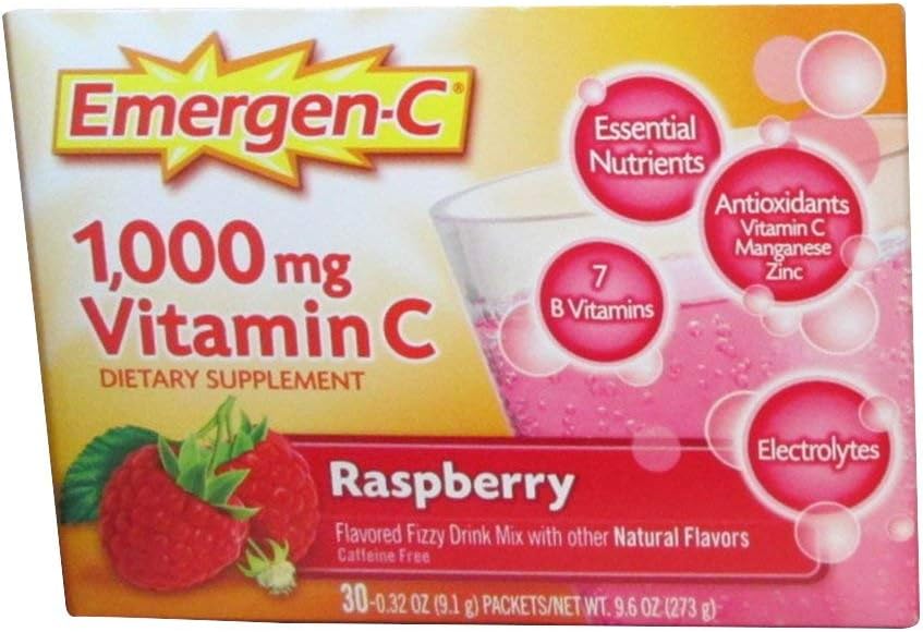 Emergen-C, Raspberry, 30 pkt (Pack of 4)