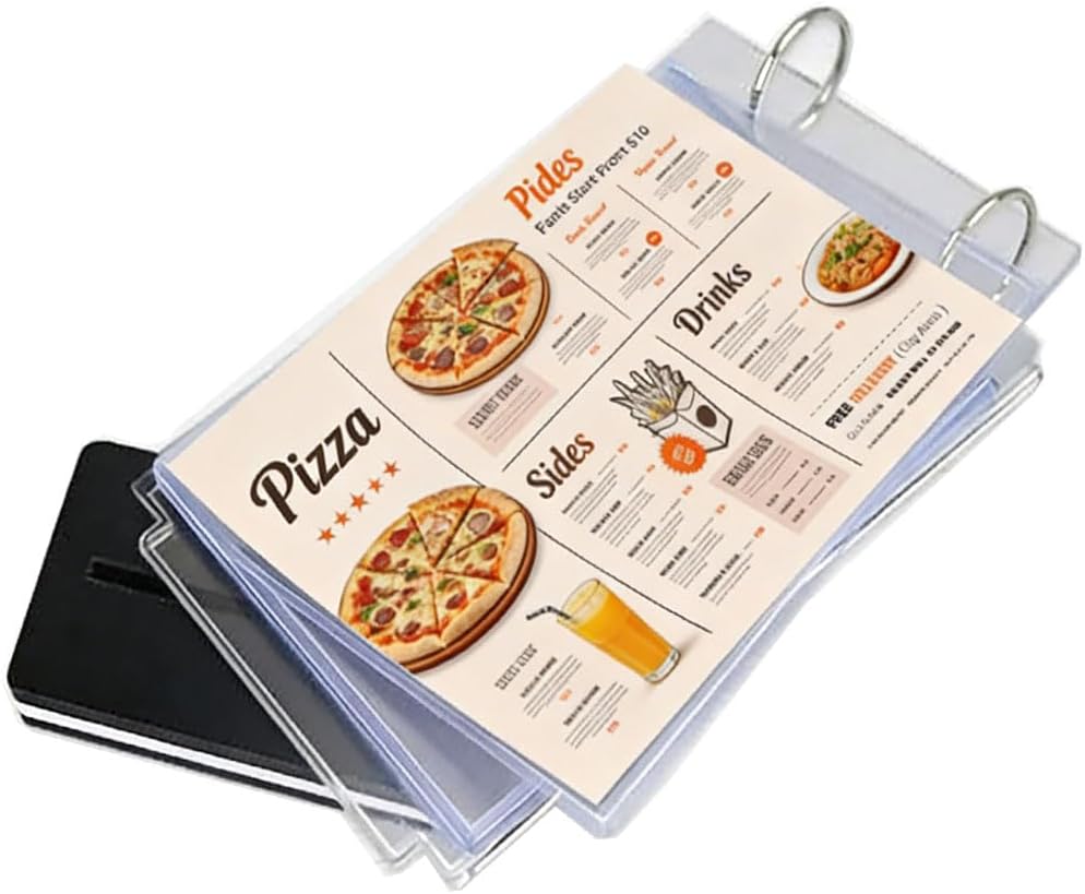 A5 Acrylic Plastic Folder with T-Shaped Stand - Indoor/Outdoor Suction Cup Holder -- For Documents, Photos, Menus & Marketing Racks