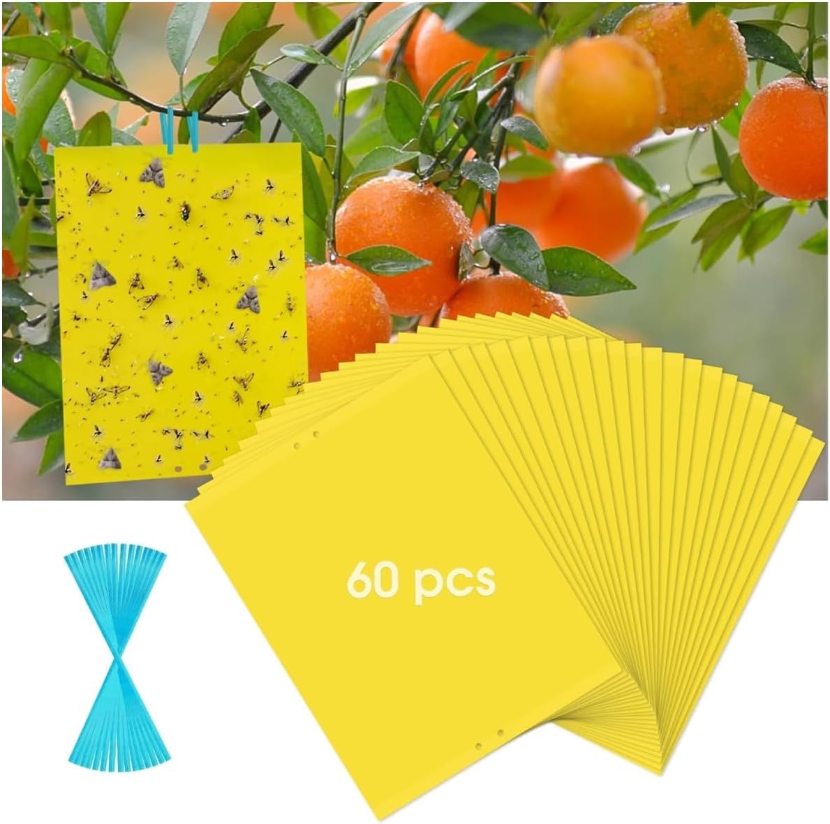 40 Pack Fungus Gnat Traps, Yellow Sticky Fruit Fly Traps for Indoor Plants