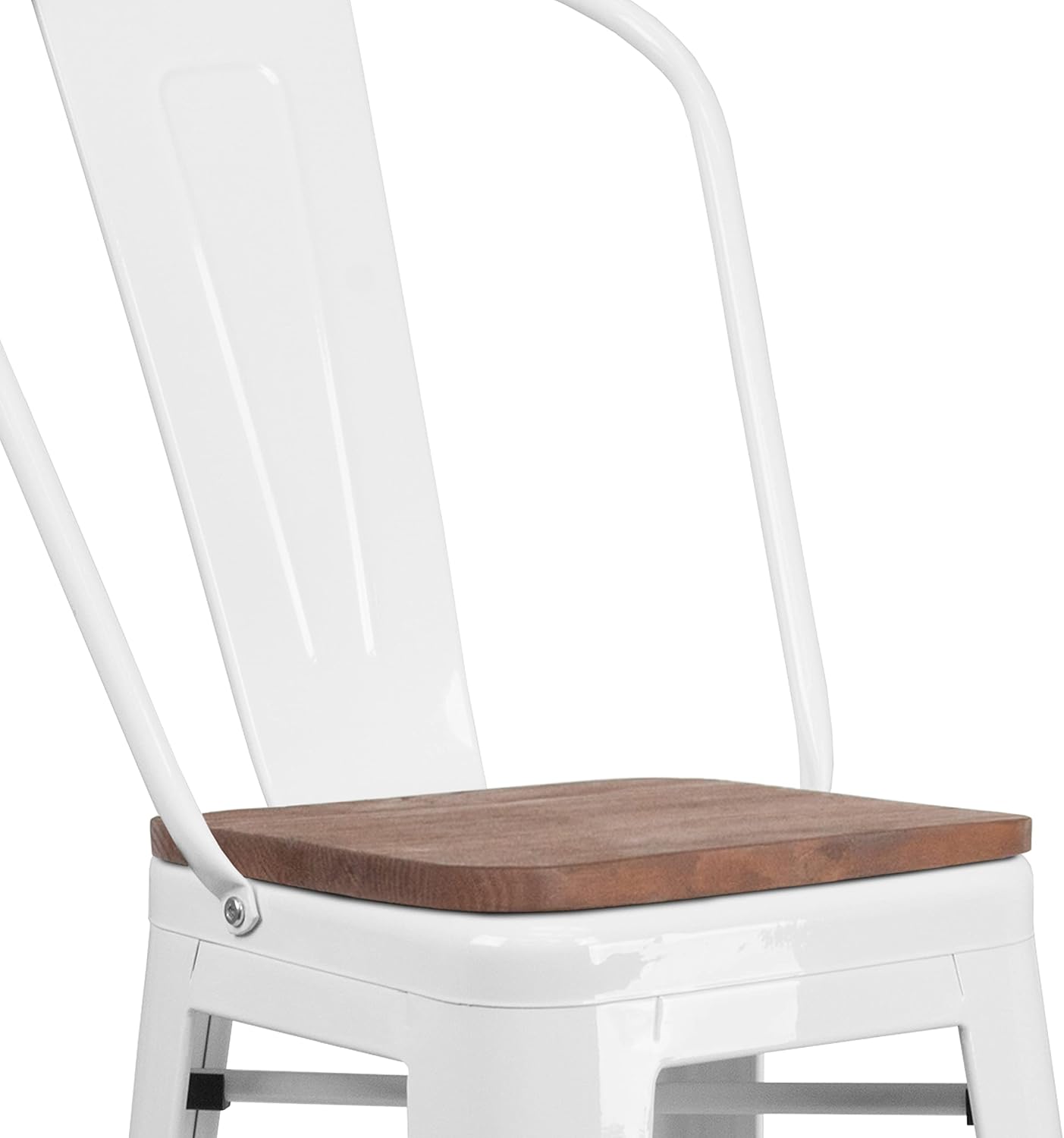 Flash Furniture 30 in Metal Barstool with Back, Blue | Commercial Grade, Removable Back, Indoor/Outdoor Use
