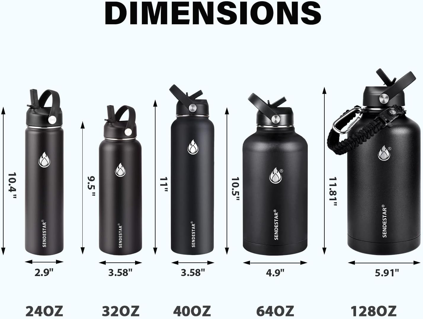 SENDESTAR Insulated Water Bottle 24 oz