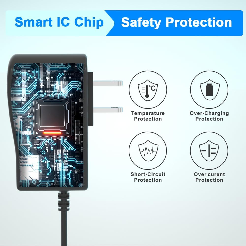 9.8ft Extra Long 6V 2A Power Supply Adapter for ProForm Elliptical，Power Cord for Smart Strider 480 490 500 600 LE, 390 395 475 510 E, 510 EX