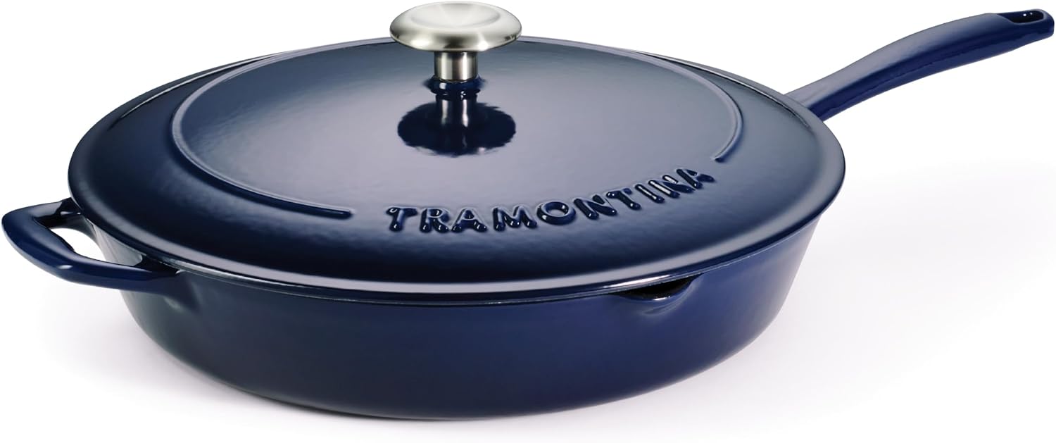 Tramontina Bestow Enameled Cast Iron 10-Inch Skillet, Blue | Perfect Pan for Frying, Searing, and Oven-to-Table Cooking