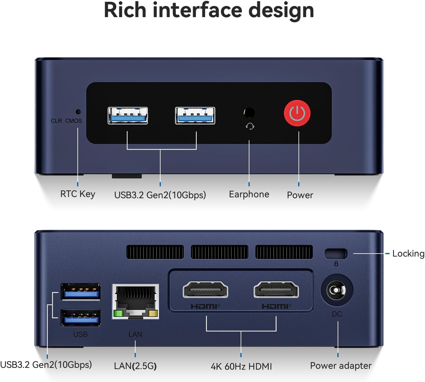 Beelink Mini PC, MINI S12 Intel Lake N95 4C/4T, 8GB DDR4 RAM 256GB SSD