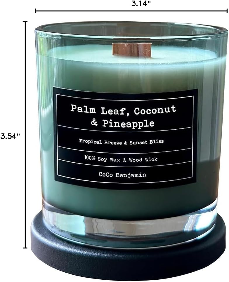100% Natural Soy Wax Candle by CoCo Benjamin - Highly Scented & Hand-Poured Luxury Candle ((Majestic Balsam Fir Trees) - Clean Burning Cotton Wick