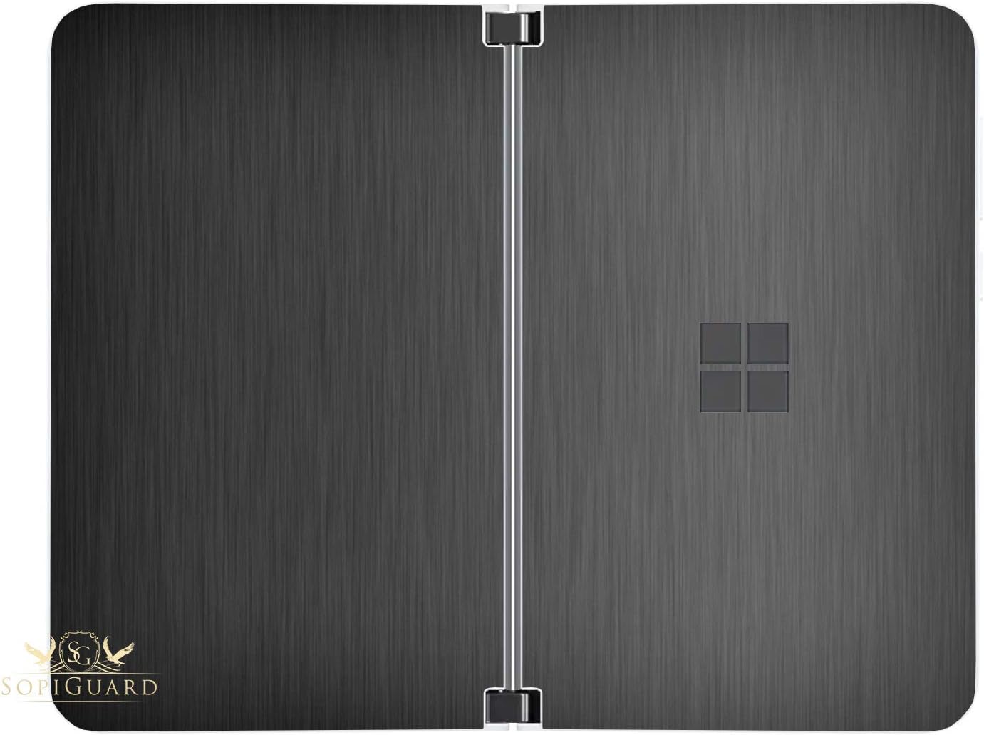 SopiGuard Sticker for Surface Duo Phone Edge-to-Edge Precision Vinyl Skin Wrap (Leather Textured)