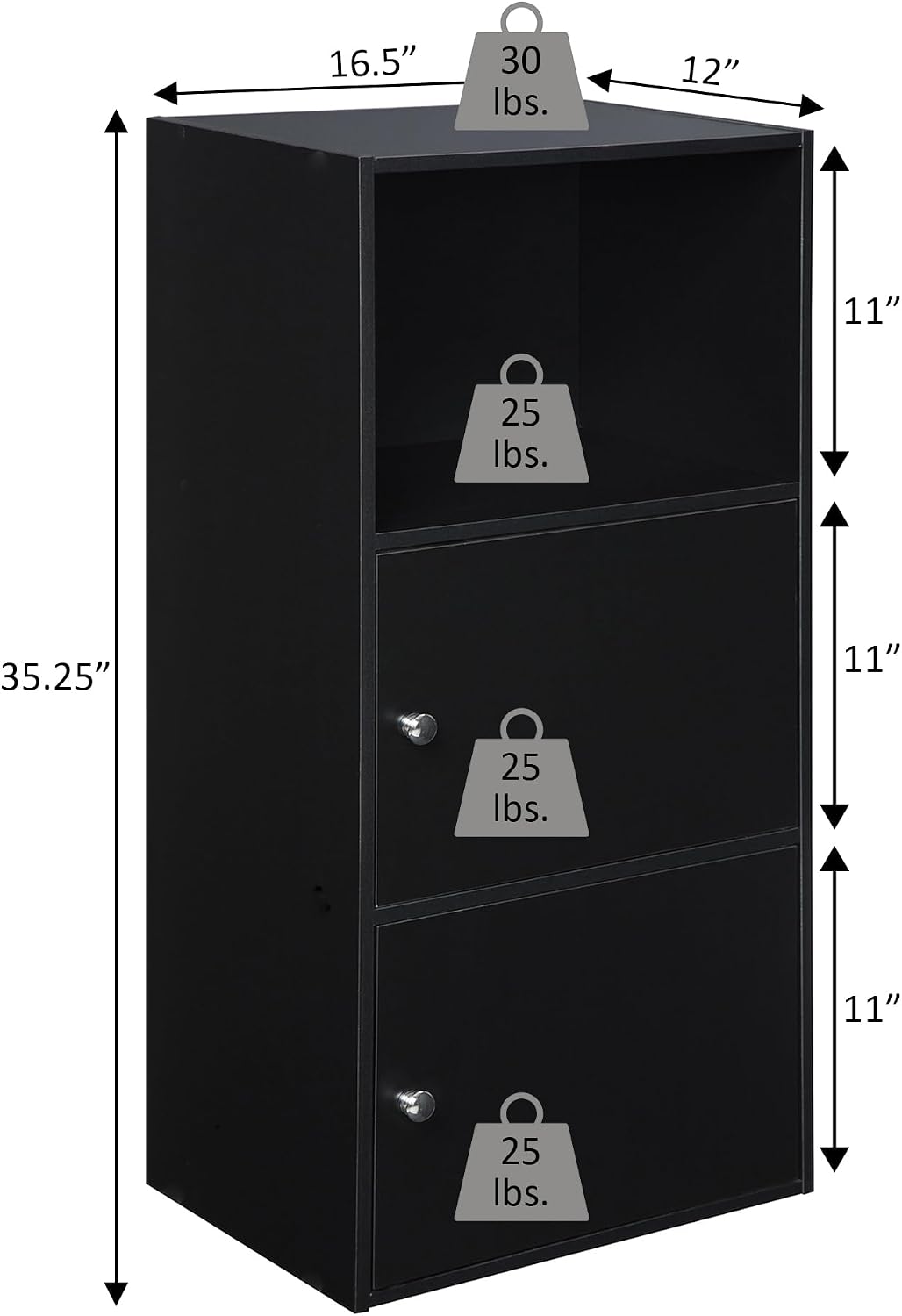Convenience Concepts Xtra Storage 2 Door Cabinet, White (151187W)