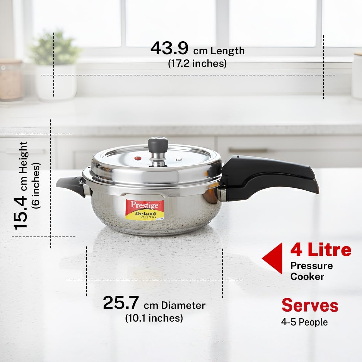Prestige PRASVSP PRESSURE COOKER, Senior Pan 4L, SILVER