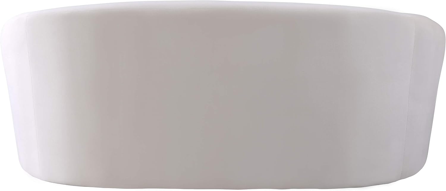 Meridian Furniture 610Black-L Riley Collection Modern | Contemporary Velvet Upholstered Loveseat with Rounded Contemporary Design, Black