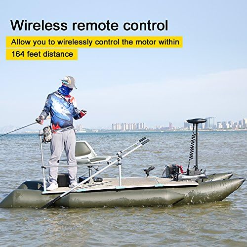 Haswing Bow Mount Trolling Motor 55lbs 48in with Remote, Quick Release | Fresh & Saltwater Ready, 164ft Wireless Remote Range, White, Fits Boats up to 19ft, Req 13.7 x 8" Flat Mount Surface