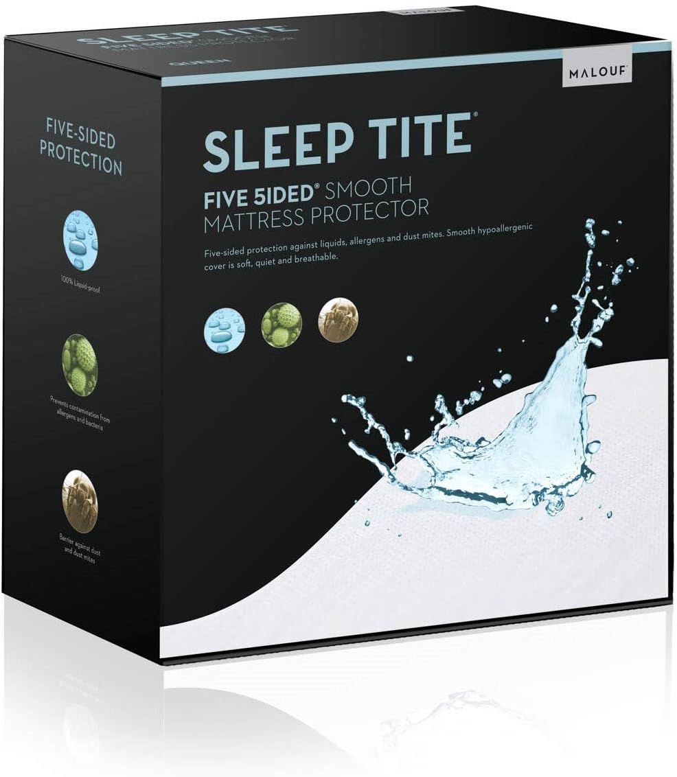 SLEEP TITE Five Sided Mattress Protector - 100% Waterproof on Top and Sides, King