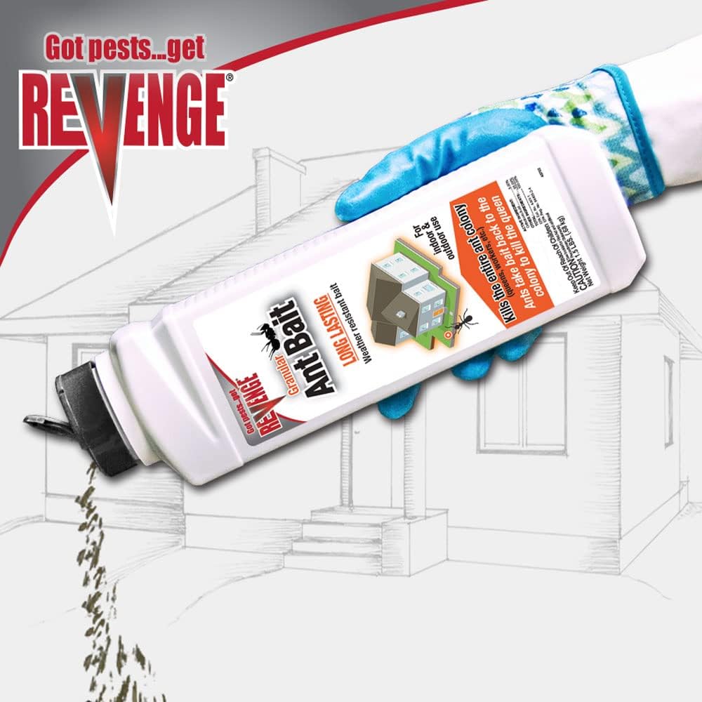 Revenge Ant Killer Granules, 4 lbs. Ready-to-Use Fast Acting Perimeter Treatment for Home Kills Ants, Fleas & Roaches