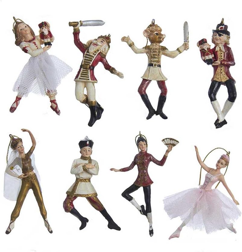 Kurt Adler W20229 2.75" Polyresin Nutcracker Suite Miniature Ornament Set, 8 Pieces