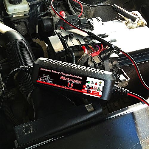 MOTOPOWER MP00207 6V and 12V 4AMP Automatic Smart Battery Charger | Battery Charger, Battery Maintainer