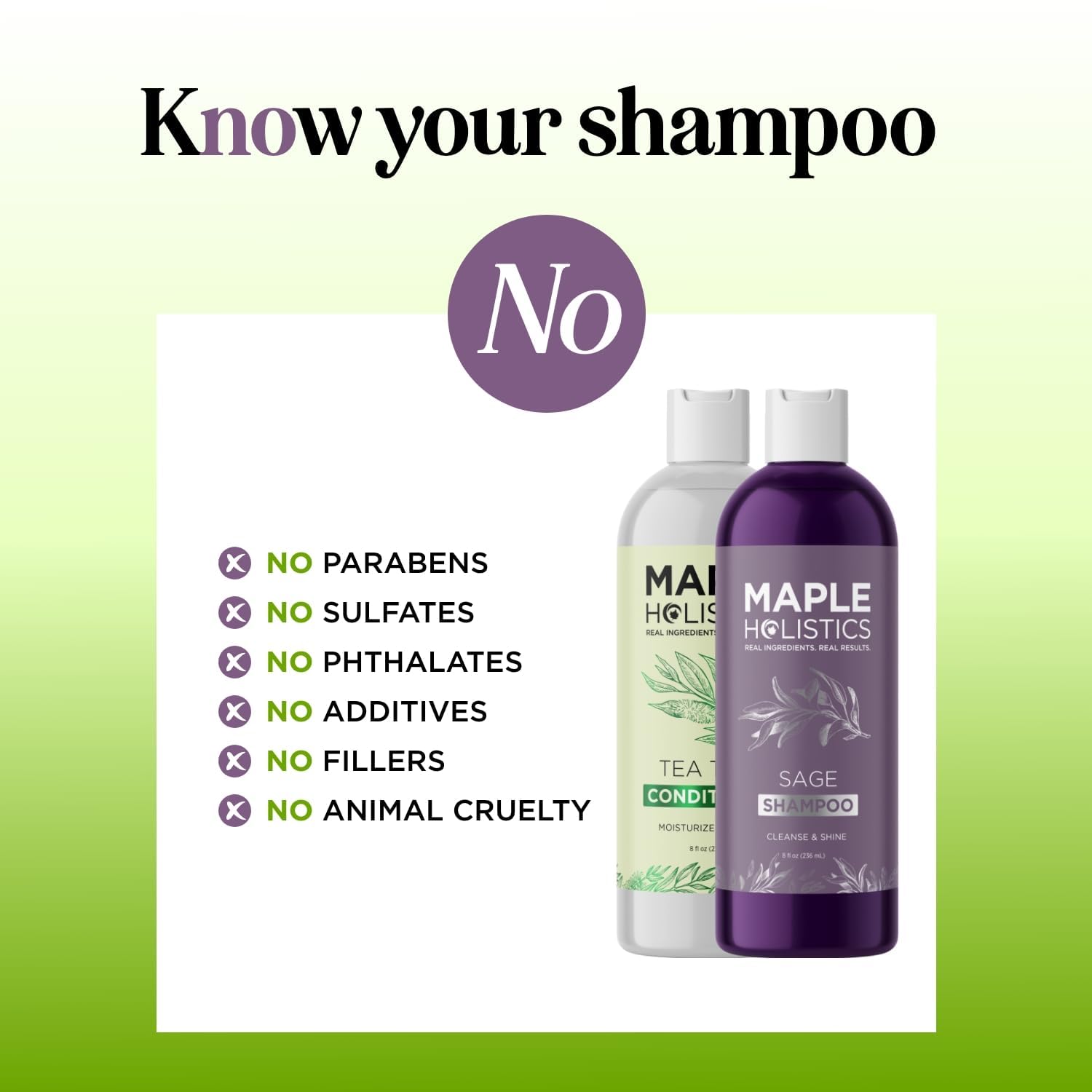 Sulfate Free Shampoo and Conditioner Set - Tea Tree Sage and Rosemary Shampoo and Conditioner for Dry Flaky Scalp Care - Deep Cleansing Color Safe Shampoo and Conditioner for Damaged Dry Hair Care