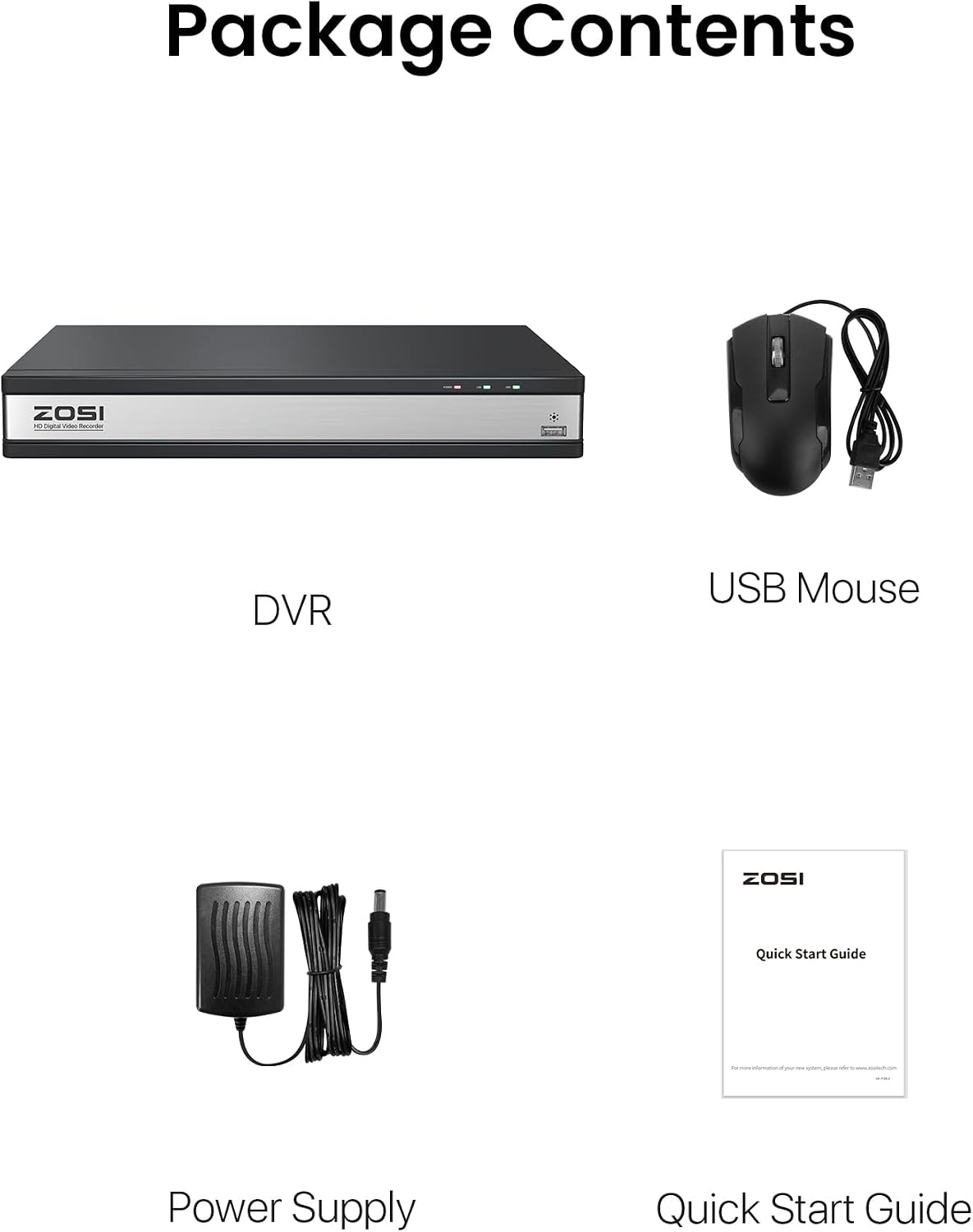 ZOSI H.265+ 16 Channel 3K Lite Security DVR Recorder, Hybrid 4-in-1, NO HDD