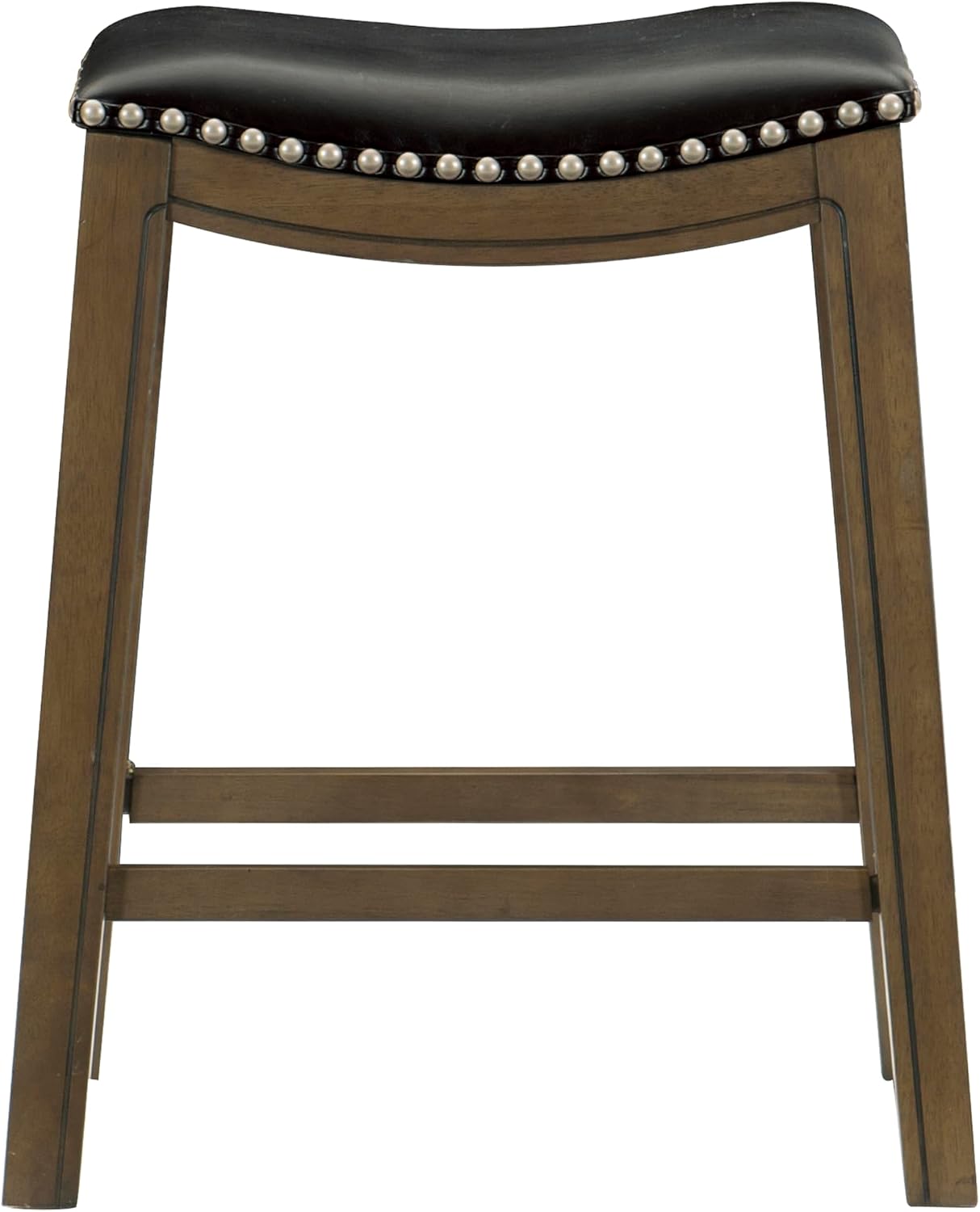 Lexicon Ordway Solid Wood Counter Height Stool - Saddle Kitchen Stool Counter Height Stools for Dining, Armless Chair Seating Options, Perfect for Casual Entertaining Spaces, 25" SH, Black