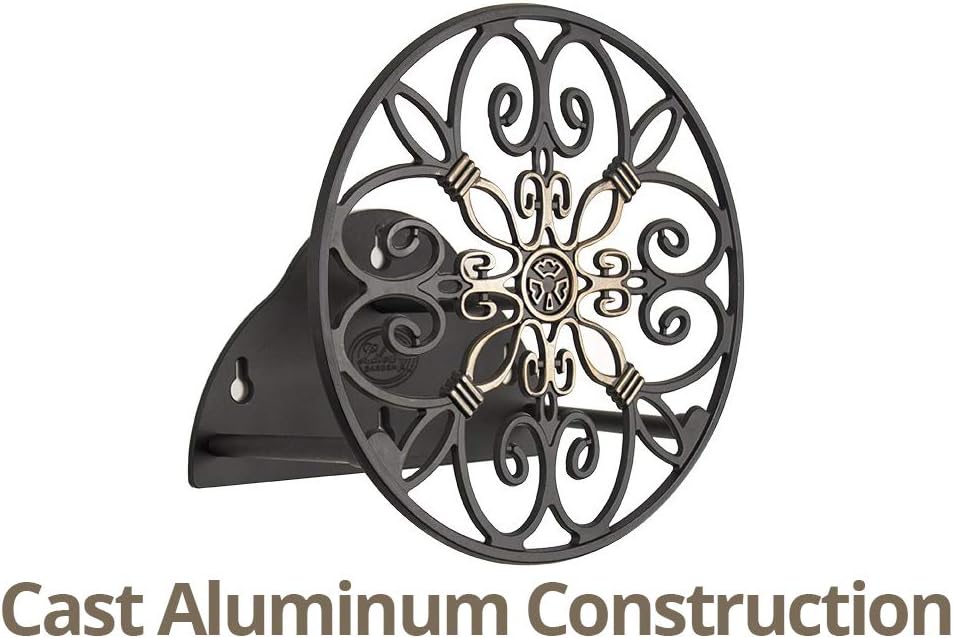 Liberty Garden Products 670 Wall Mounted Decorative Hose Butler, Holds 125-Feet of , Black