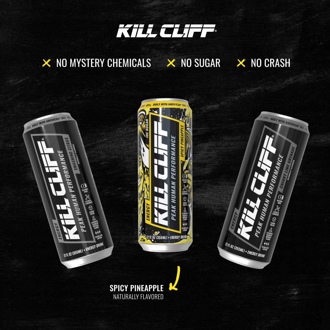 Kill Cliff Energy Drink - Sugar Free - Smashing Citrus 12 oz 12 Pack