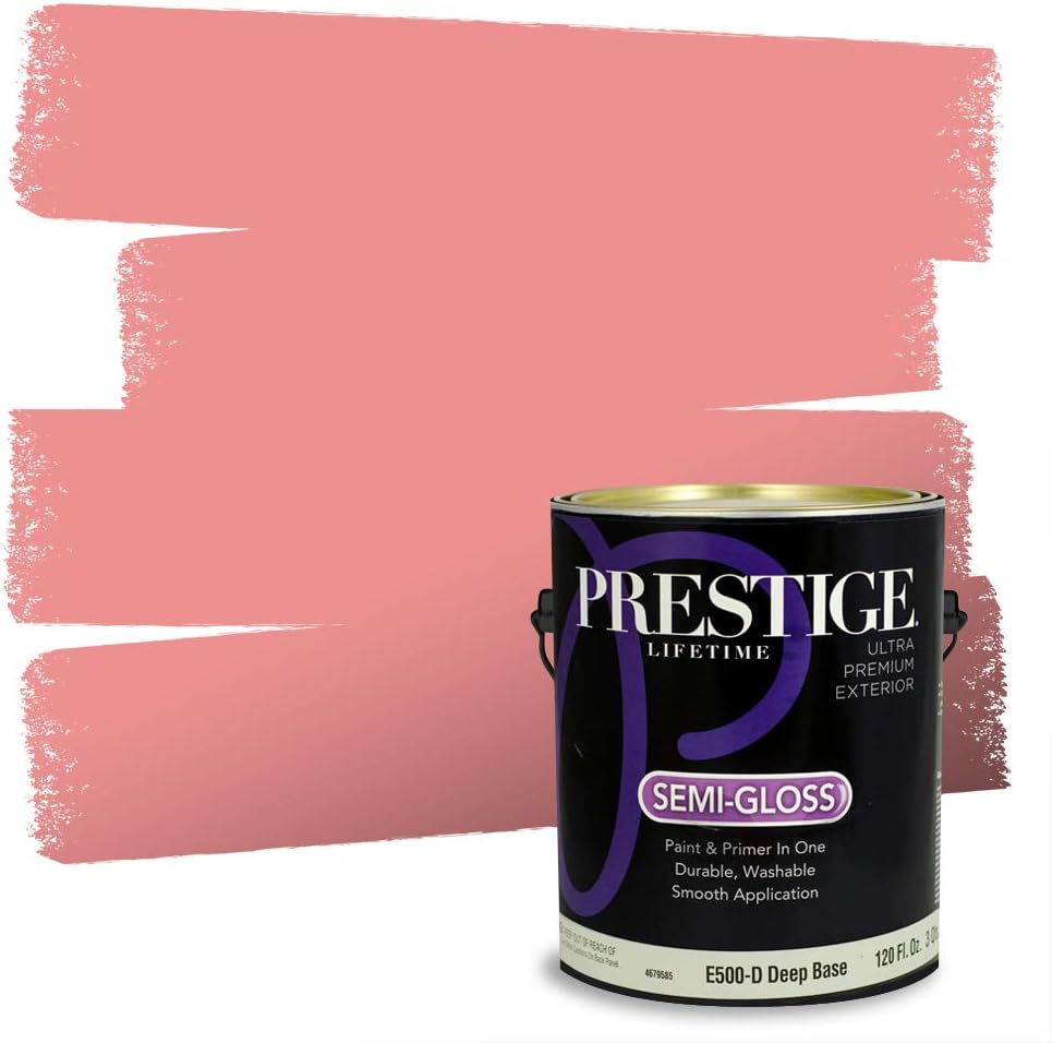 PRESTIGE Paints Exterior Paint and Primer In One, 1-Gallon, Satin, Comparable Match of Sherwin Williams* Grenadine*