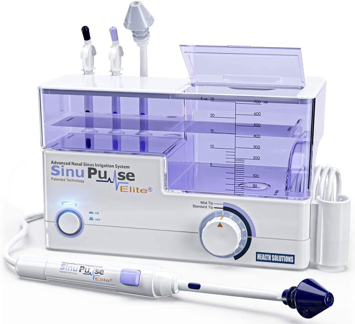 SinuPulse Elite Pulsating Nasal Irrigation System, 30 SinuAir Packets