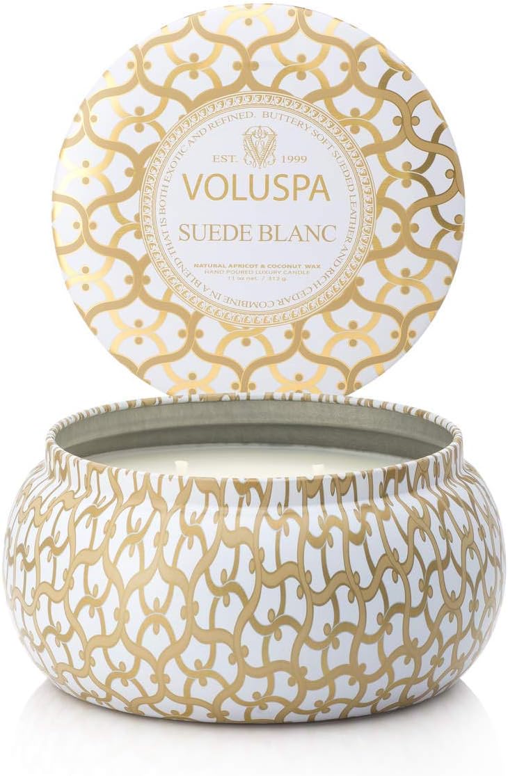 Voluspa Maison Blanc Suede Blanc 2 Wick Candle