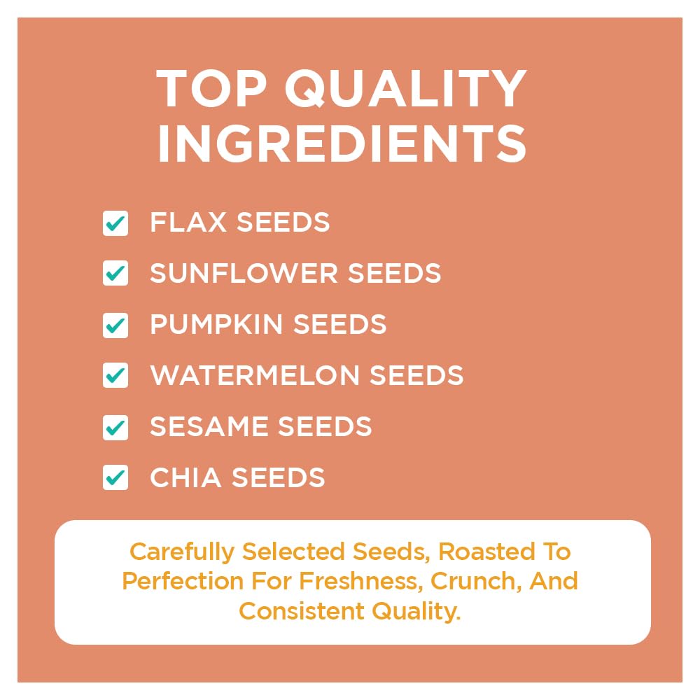 Nutty Gritties Super Seeds Mix - Roasted - Flax Chia Sesame Sunflower Watermelon Pumpkin Seeds (Pack Of 1 - 200 Grams)