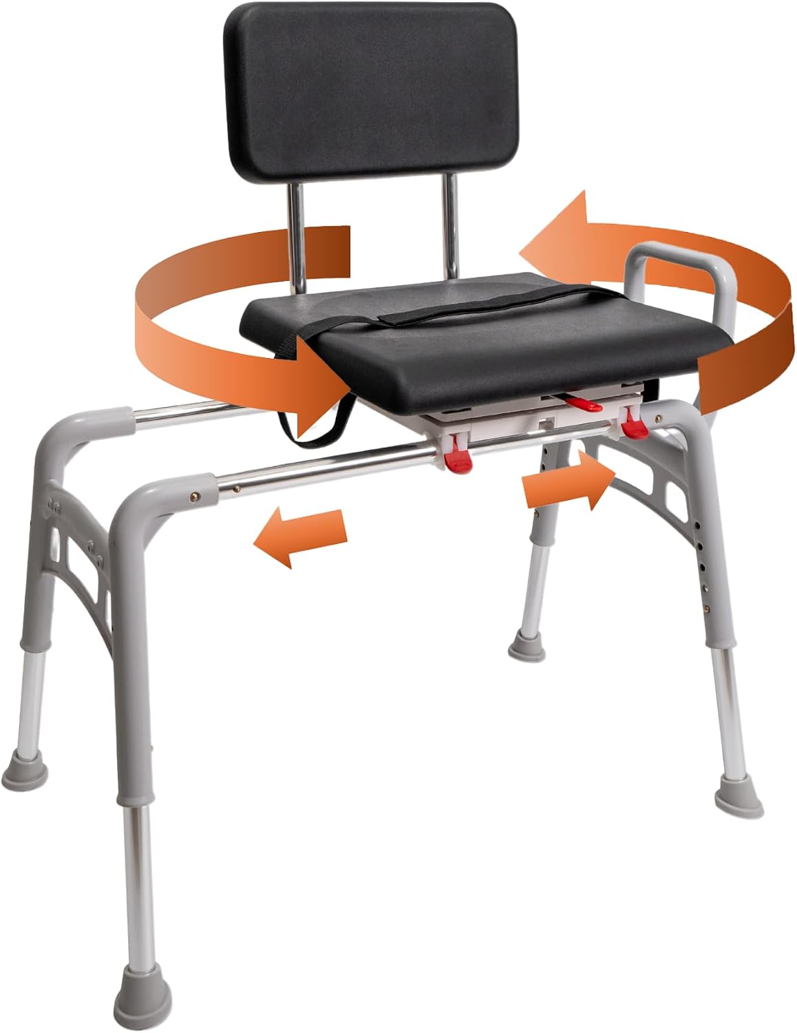 Tub Transfer Bench with Swivel Seat, for Elderly & Disabled, Standard | Eagle Health Supplies Sliding Shower Chair for Inside Shower, FSA/HSA eligible, Height Adjustable, 77662