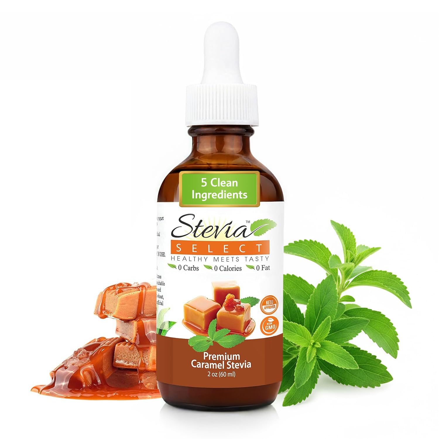 Stevia Select Hazelnut Flavored Liquid Stevia – Zero Calorie Coffee, Tea, Drink & Baking Sweetener, All-Natural, No Erythritol, Keto-Friendly Sugar Alternative, 300 Servings – 2 Oz (1 Pack)
