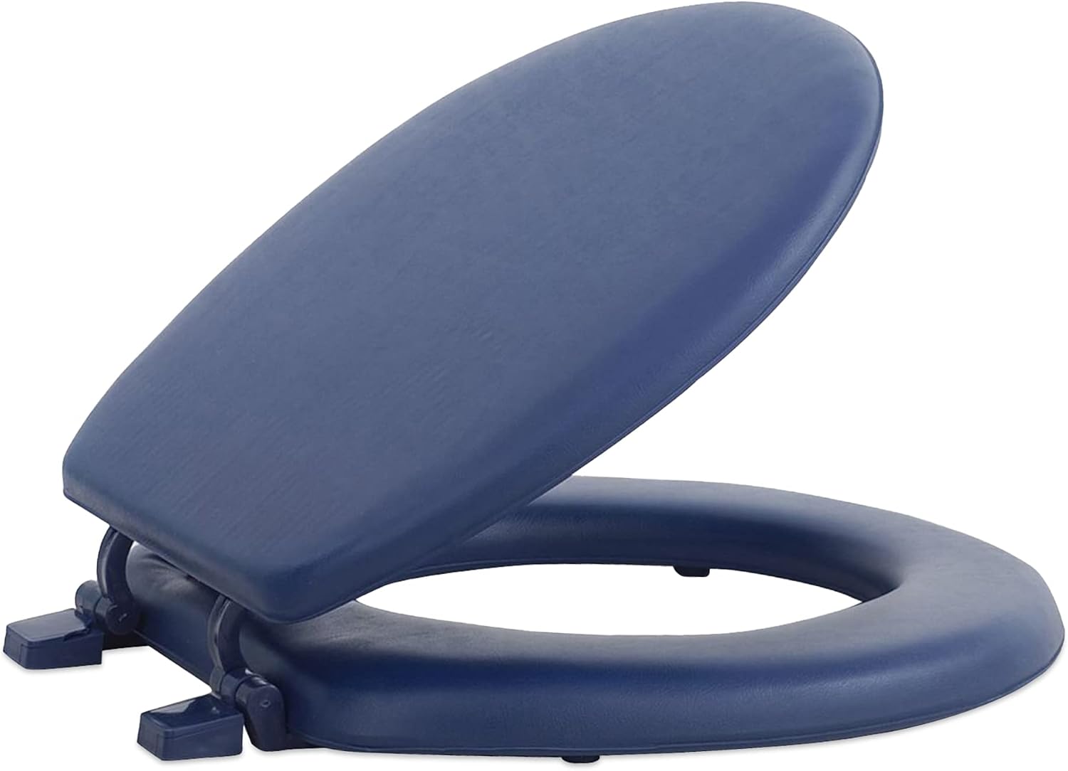 Soft Elongated Vinyl Toilet Seat, Black - 19 Inch Soft Vinyl Cover with Comfort Foam Cushioning - Fits All Elongated Size Fixtures - Easy to Install Fantasia by Achim Home Decor