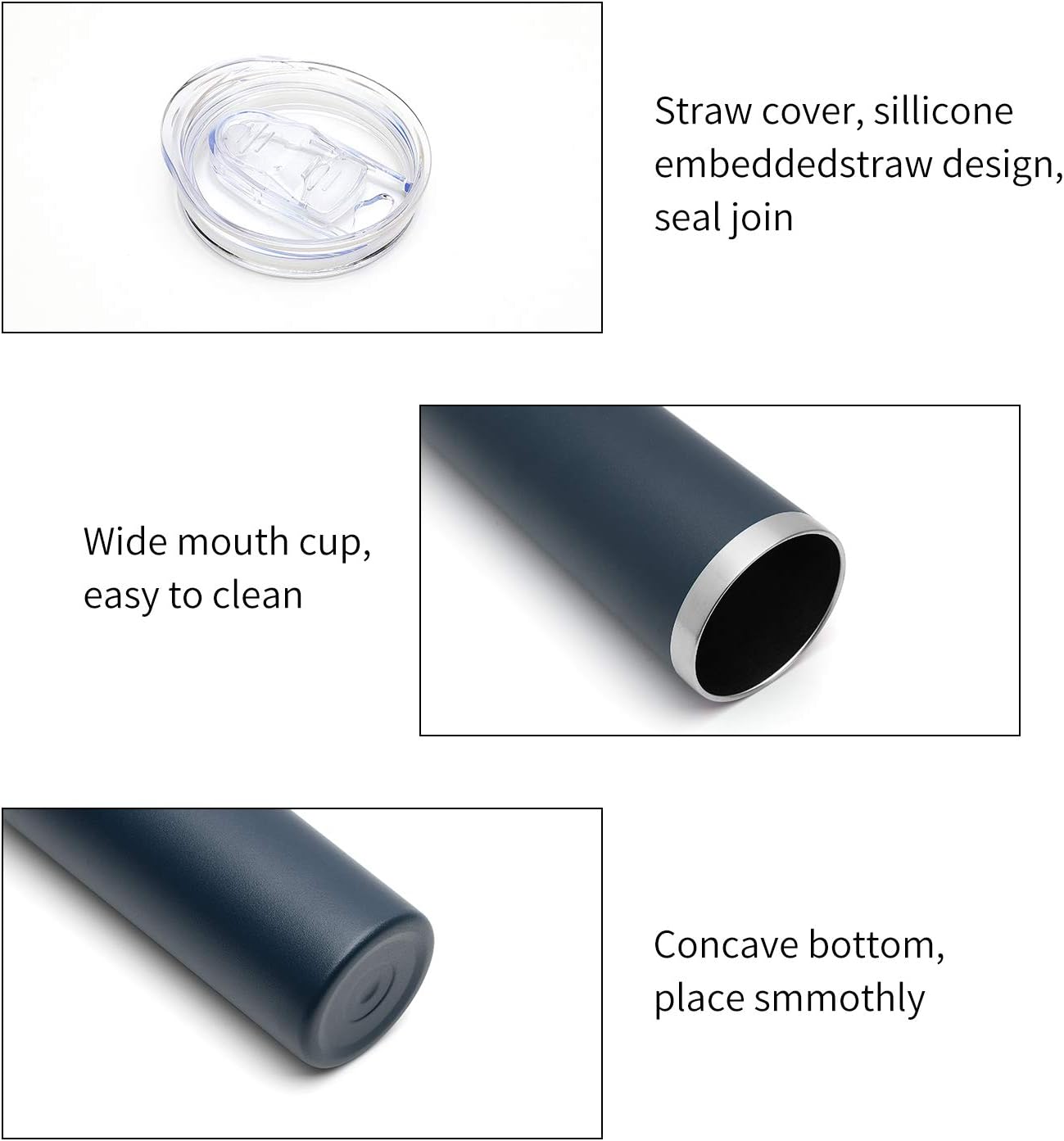 HASLE OUTFITTERS 20 oz Skinny Tumblers Bulk Set, Stainless Steel Insulated Slim Tumblers with Lids, Reusable Double Wall Travel Coffee Mugs