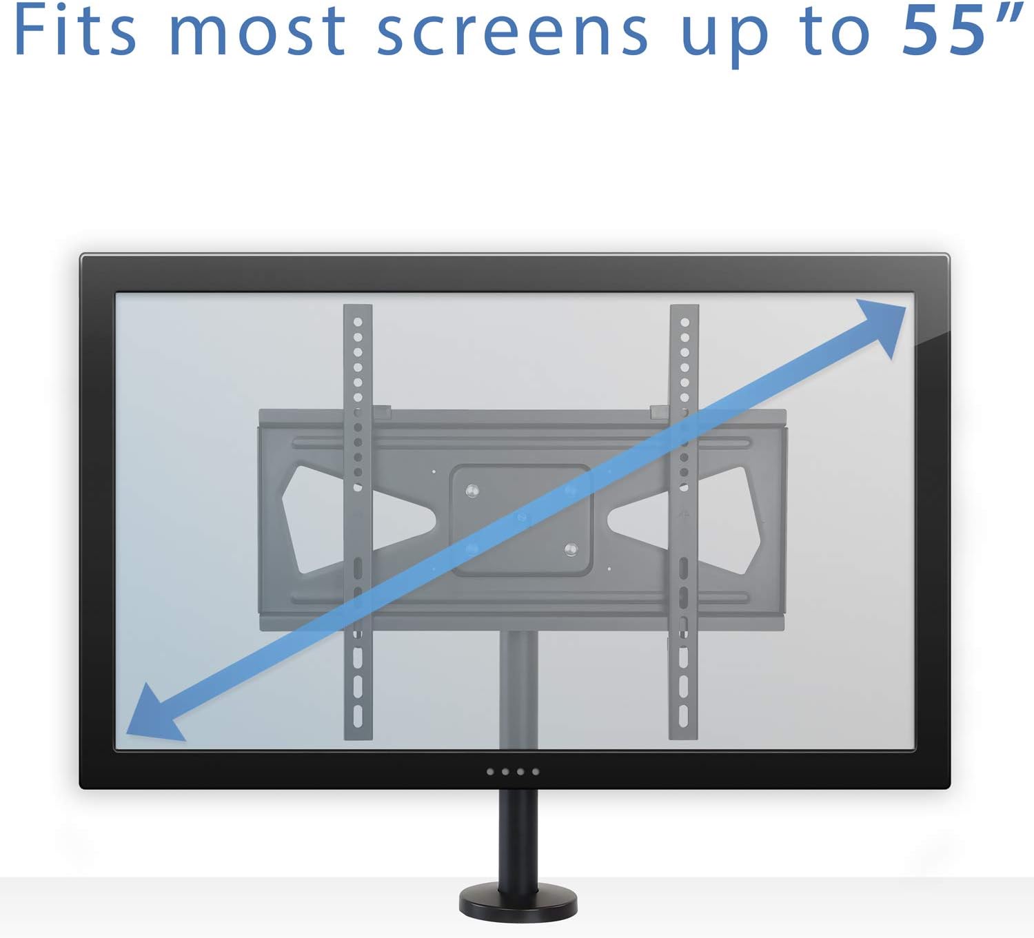 Mount-It! Bolt Down TV Stand, Anti-Tip Swivel Tabletop TV Mount for 32"–55" Screens up to 110 lbs, VESA 100x100 to 400x400, TV Base Replacement