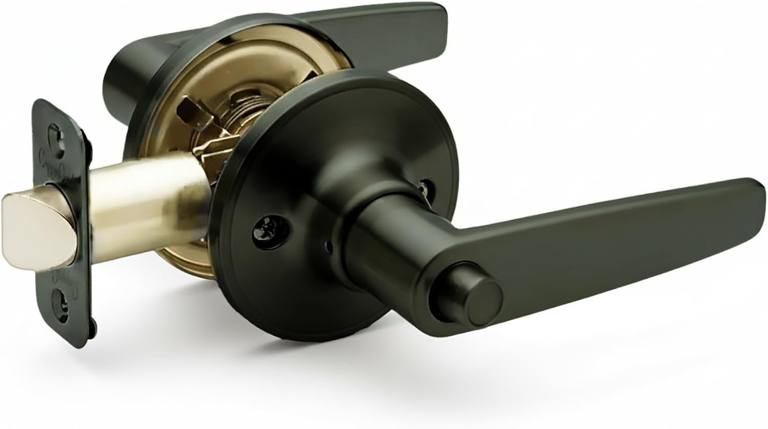 Copper Creek DL1231SS Daley Push Button Privacy Door Lever, Satin Stainless