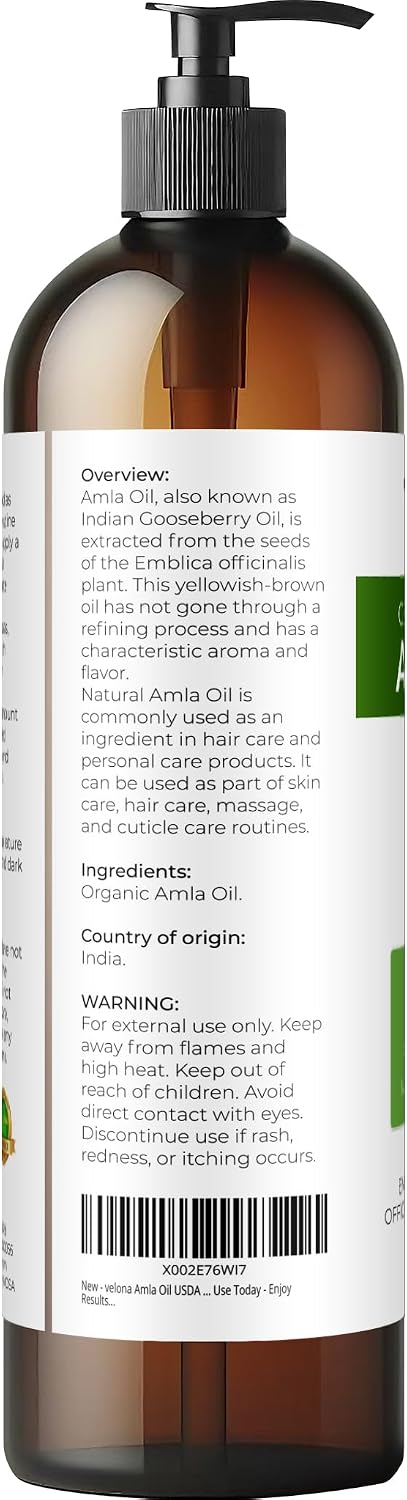 velona USDA Organic Pumpkin Seed Oil - 8 fl oz, Cold Pressed, with Pump
