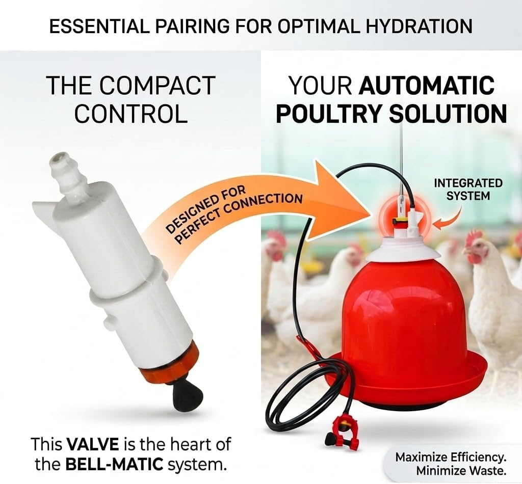 Bell-Matic Poultry Waterer Valve Replacement Kit – Precision Control | Precision Flow Control, Restores Automatic Hydration, Durable Construction