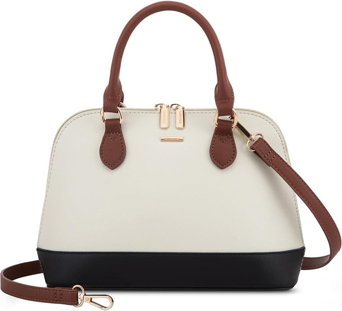 LOVEVOOK Purse for Women, Crossbody Dome Satchel Handbag with Double Zip