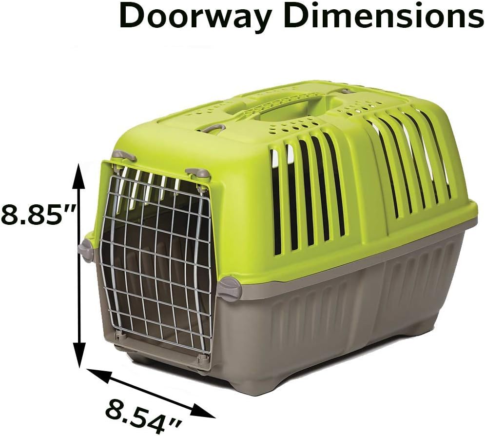 Spree by MidWest 19-Inch Travel Carrier, Blue, Fits Pets up to 10 lbs | Hard-Sided Pet Carrier, Steel Door, Ventilated Design, Locking Tabs, Easy Assembly