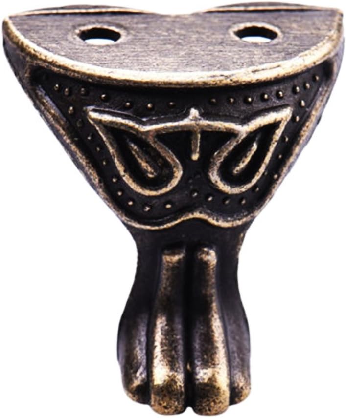 4Pcs Antique Brass Box Legs Feet Corner Protector Zinc Alloy Gift Box Jewelry Wood Case Decorative Feet Leg Metal Corner Protector Furniture Fittings
